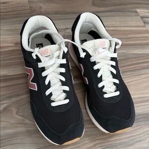 New Balance Black and White Sneakers with pink Detail
